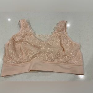 Laura Ashley Blush Pink Lace Bralette Size 2X